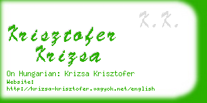 krisztofer krizsa business card